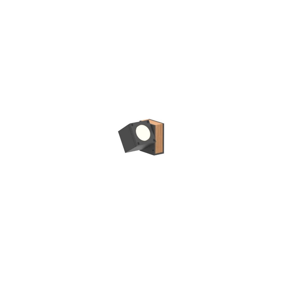 Garden spotlight Q-Bic Teak 1 10cm wood-anthracite