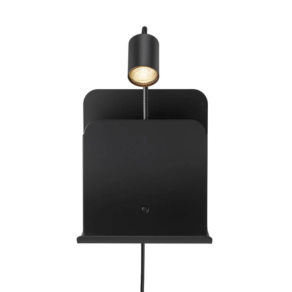 Black wall lamp Roomi with USB connection Nordlux 5704924005664