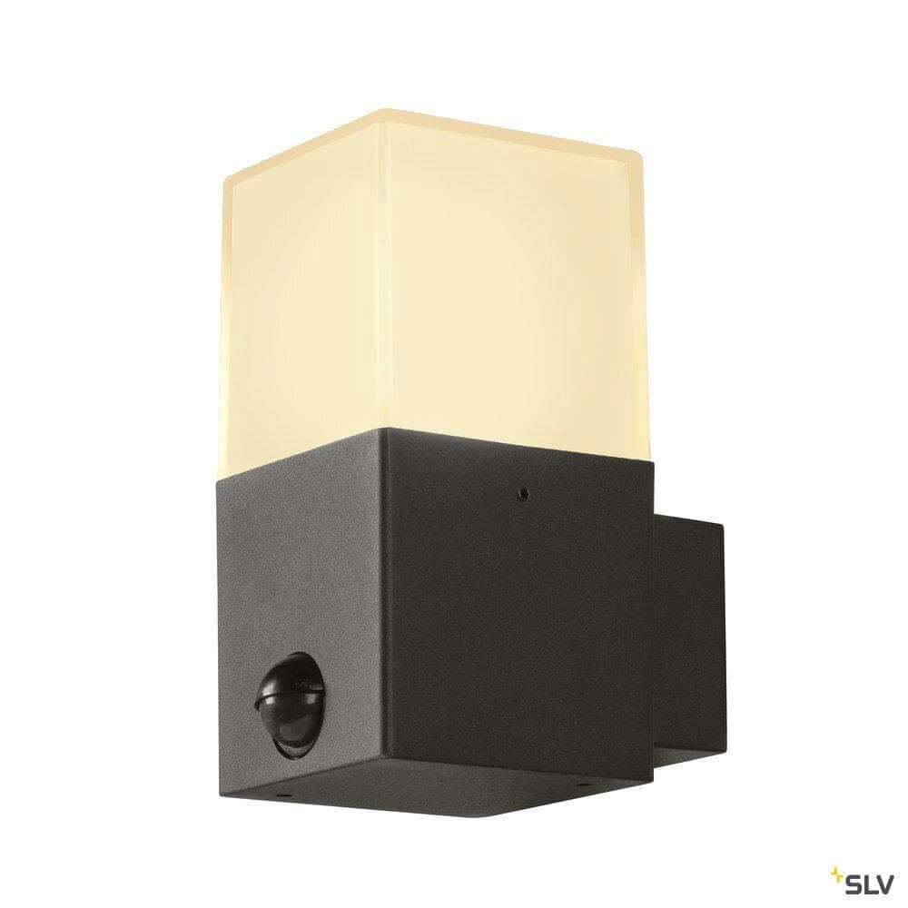 Anthracite outdoor lamp Grafit with sensor square SLV 4024163262705