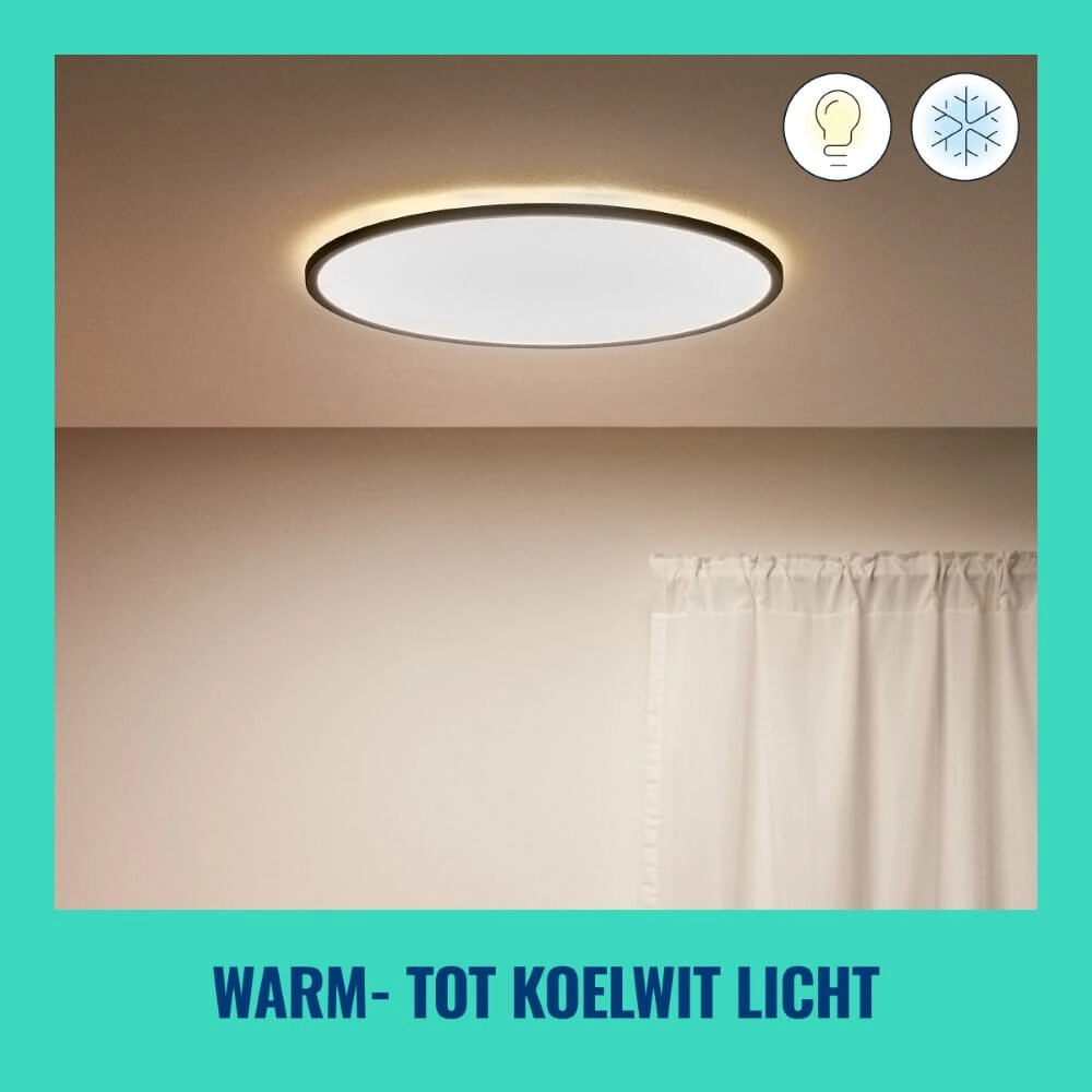 Smart ceiling light SuperSlim Ø 55cm - black WiZ 8720169071018