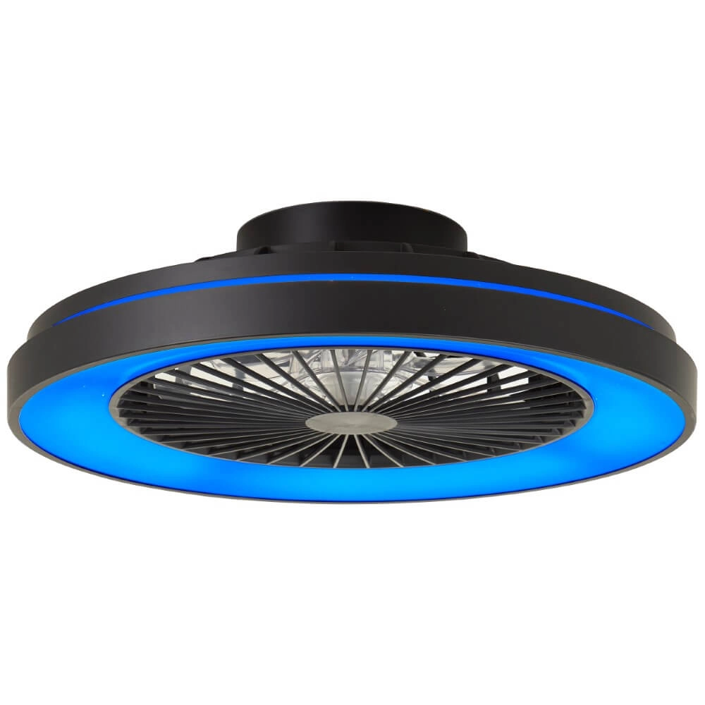 Black ceiling fan Mazzaro with RGB lamp - 48cm Brilliant 4004353428449
