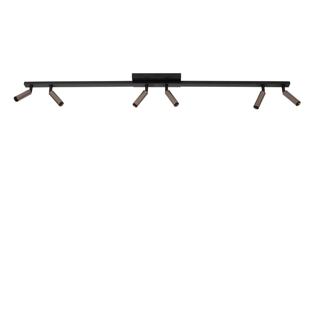 Ceiling spotlight Keoni 6-light coffee brown