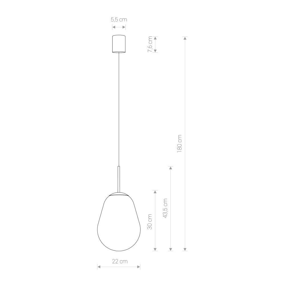 Ø 22cm hanging lamp Pear Small black with clear glass Lyora 5903139780094