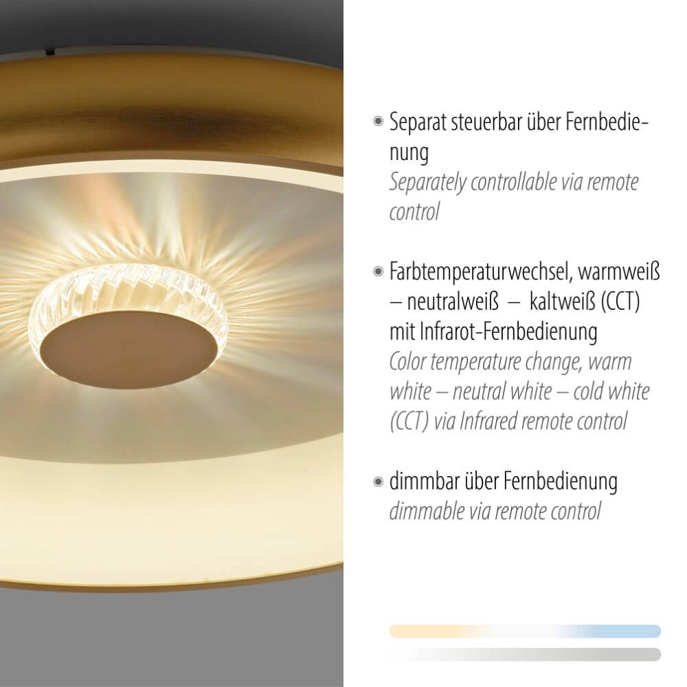 Round ceiling lamp Vertigo brass Ø 61.5cm Just Light 4043689995096