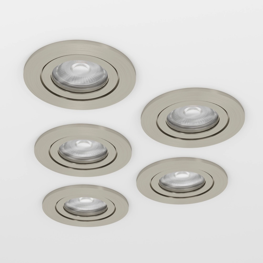 Set of 5 recessed spotlights Barranco nickel Ø 9cm - 3-step CCT Eglo 9008606359479
