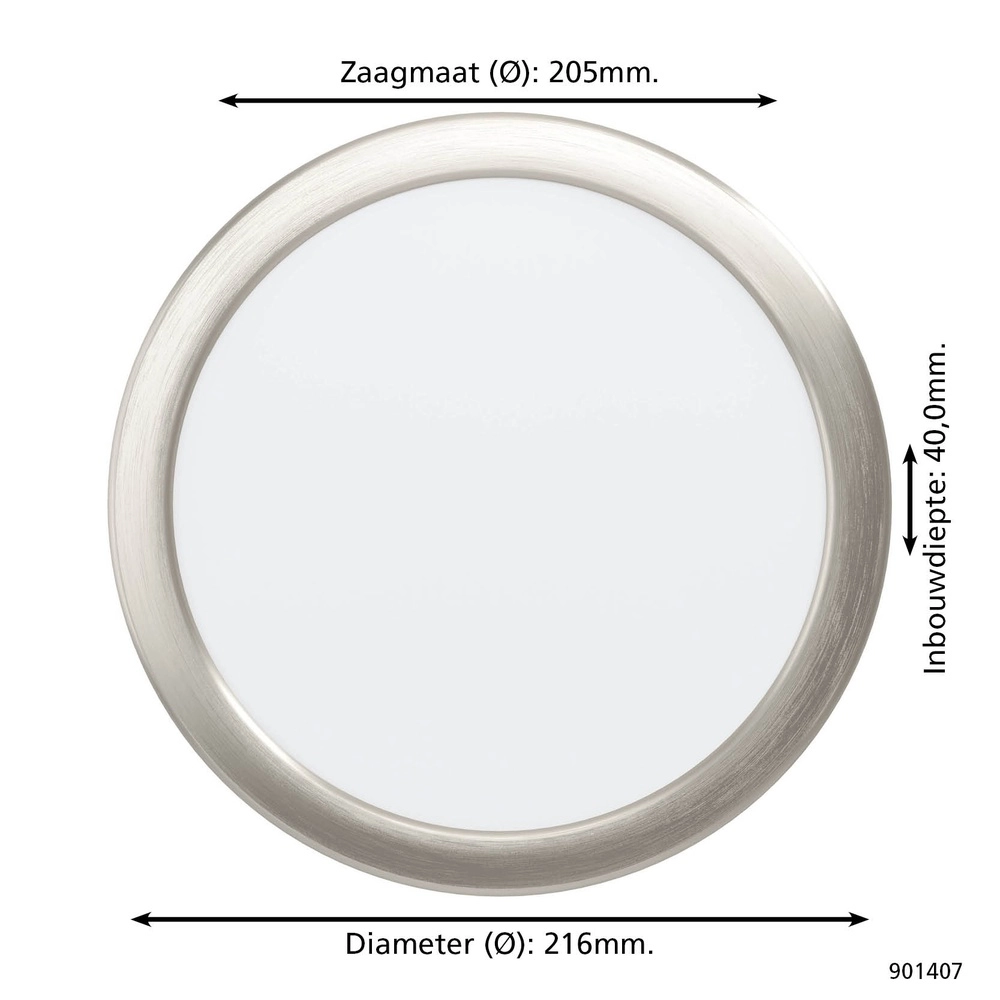 Recessed lamp Fueva 6 round - stainless steel - Ø 21,6cm Eglo 9008606330867