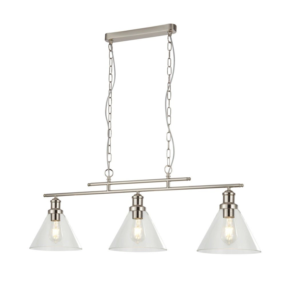 Pendant lamp Pyramid 3-light matte silver