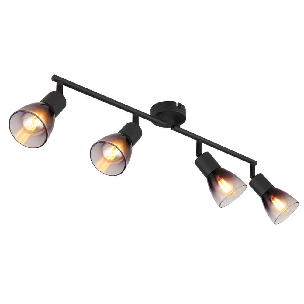 Black ceiling lamp Satella 4-light
