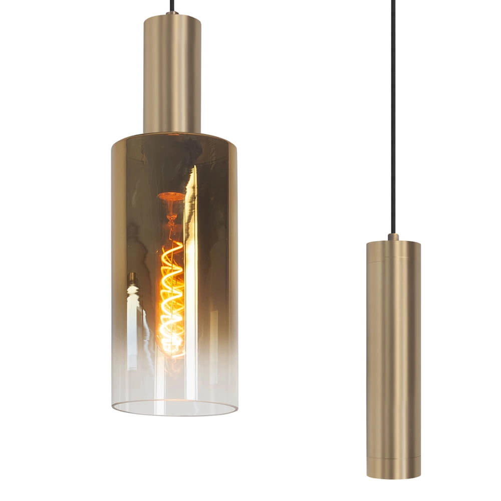 Hanging lamp Perugia matt gold - 3x E27 - 2x GU10 Highlight 8718379046971