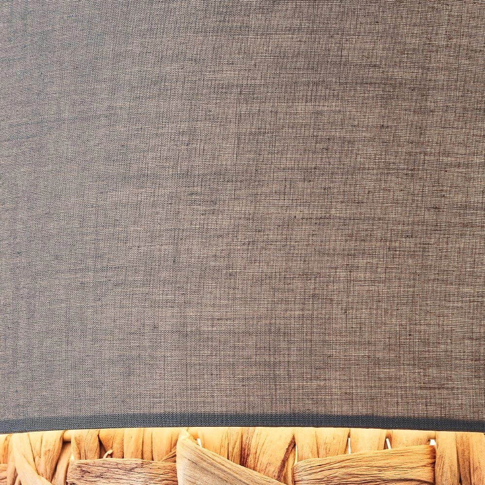 Pendant lamp Waterlilly Rattan with gray fabric Brilliant 4004353411878