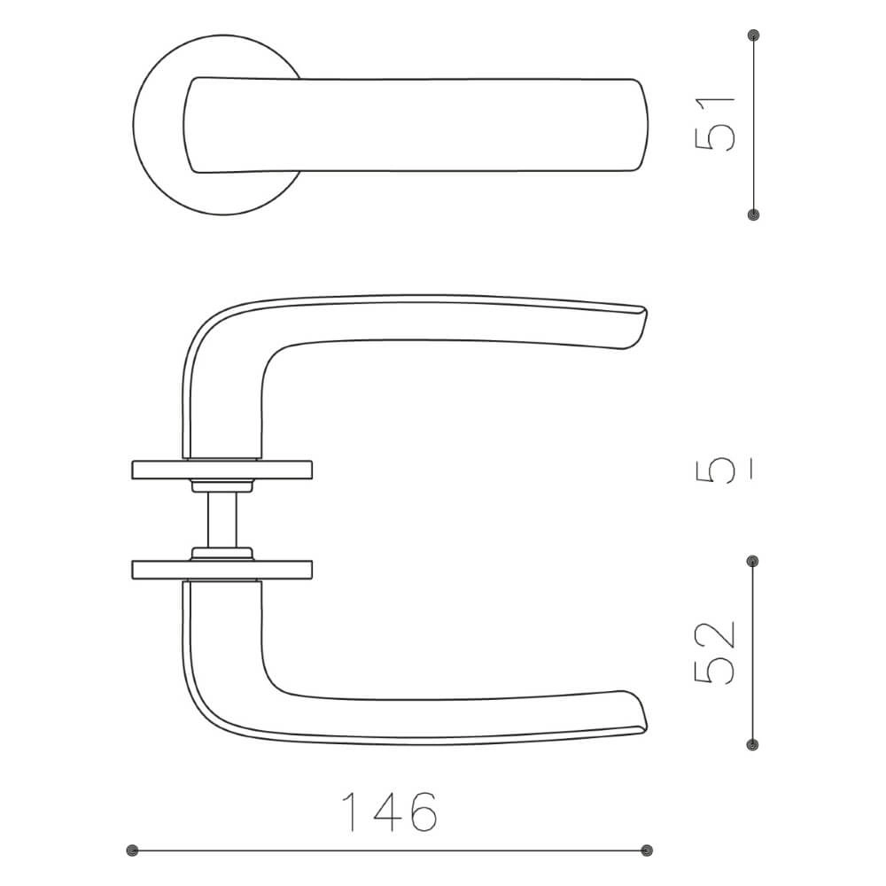 Door handle Diva bronze matt Olivari 8714186545928