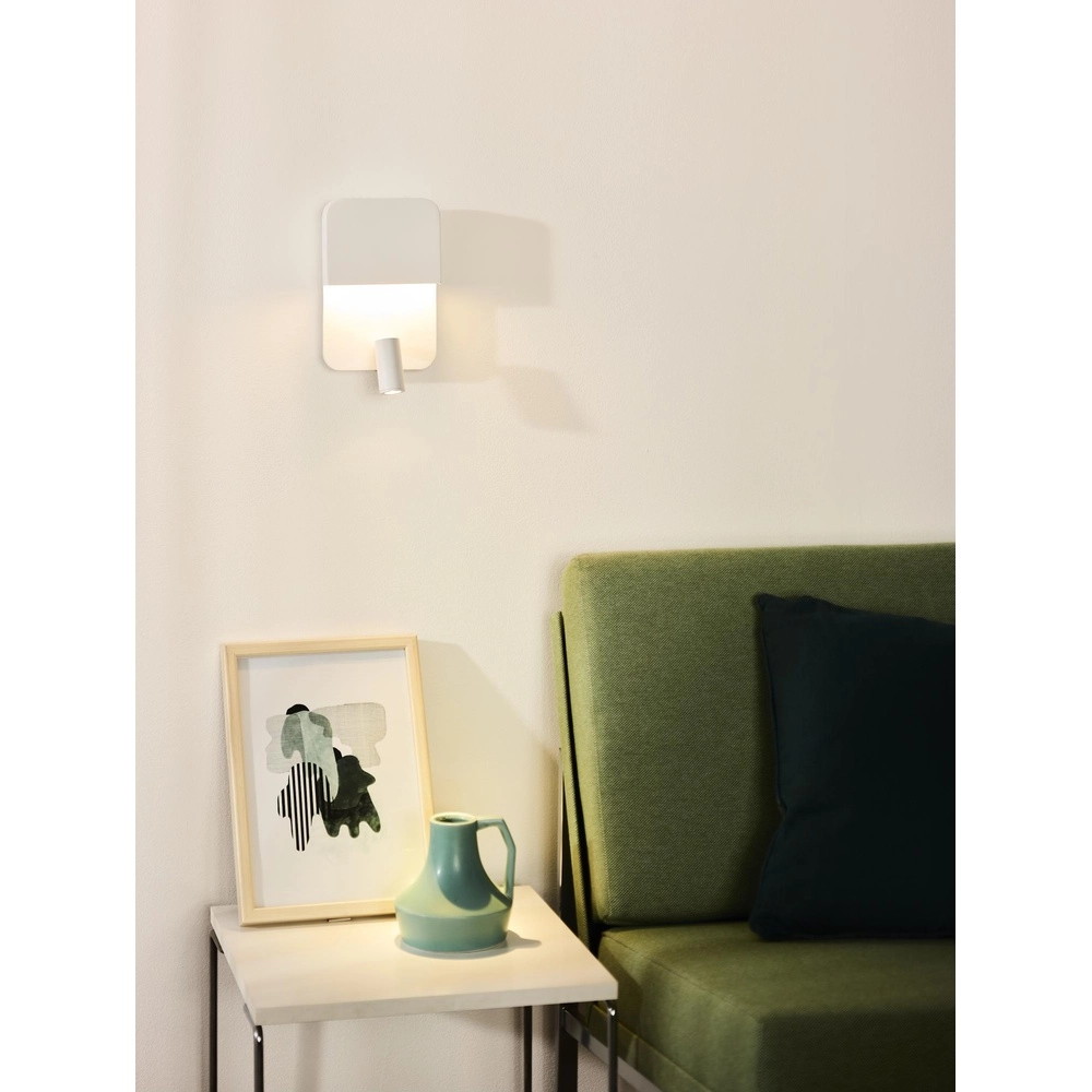 Bedside lamp Boxer white with USB charging point Lucide 5411212791542