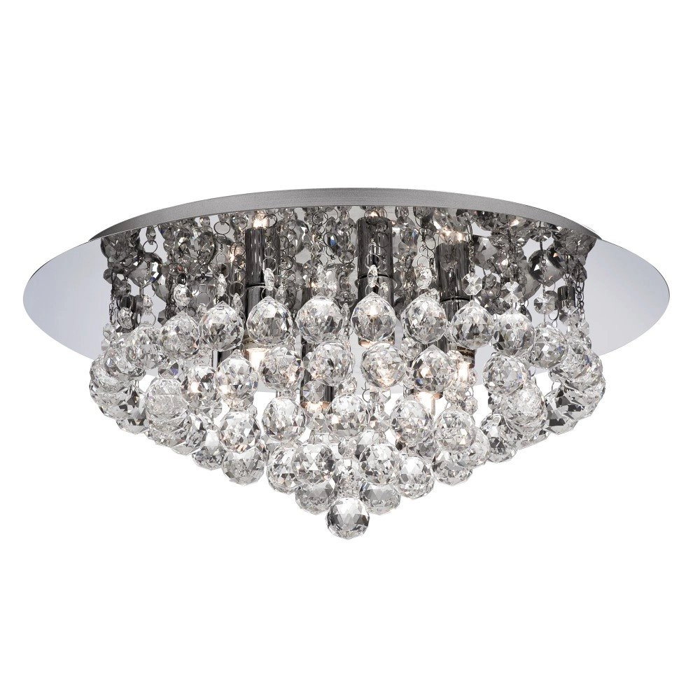 Ceiling chandelier Hanna 45cm chrome with crystal