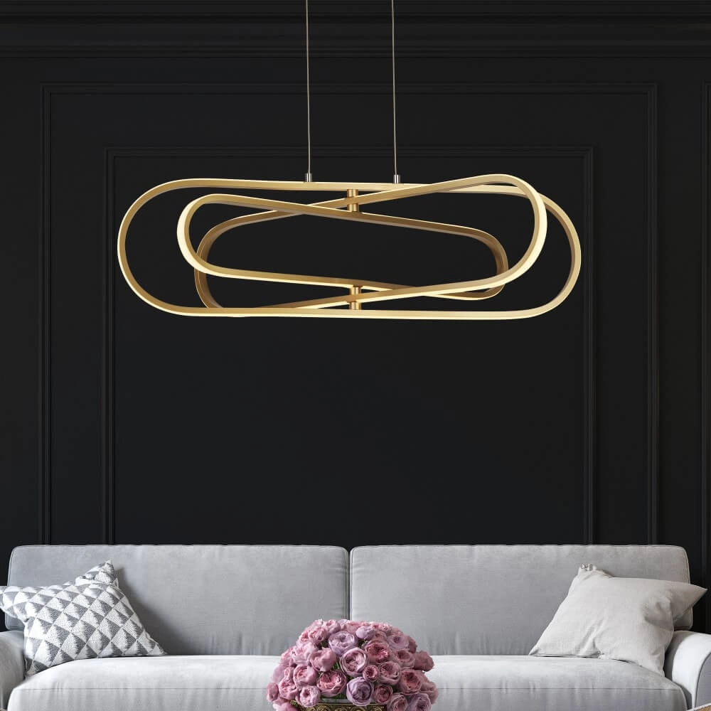Sleek gold pendant lamp Clip Searchlight 5053423227436
