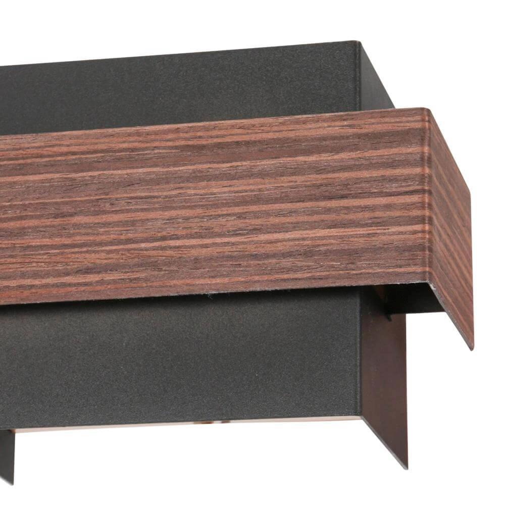 Wall lamp Muro black with wood M Steinhauer 8712746177756