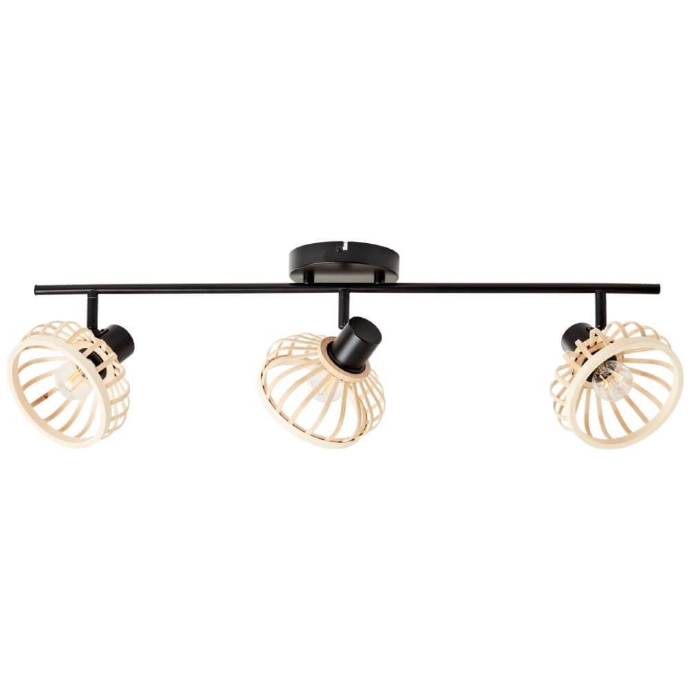 Wooden ceiling lamp Norah 3-light Brilliant 4004353409530