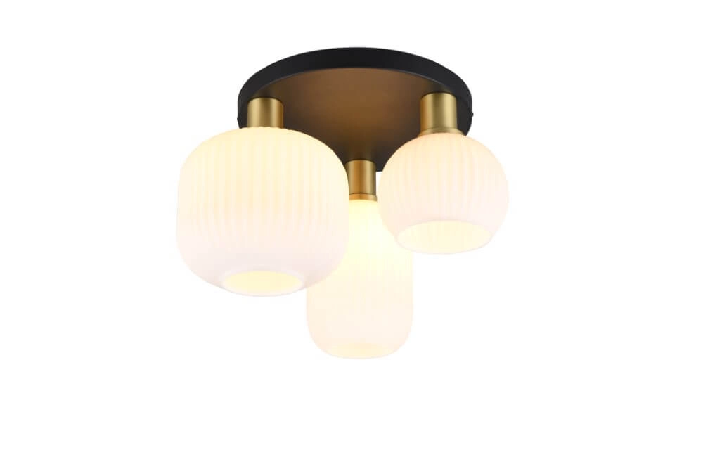 Trendy ceiling lamp Diva with white glass Trio 4017807614541