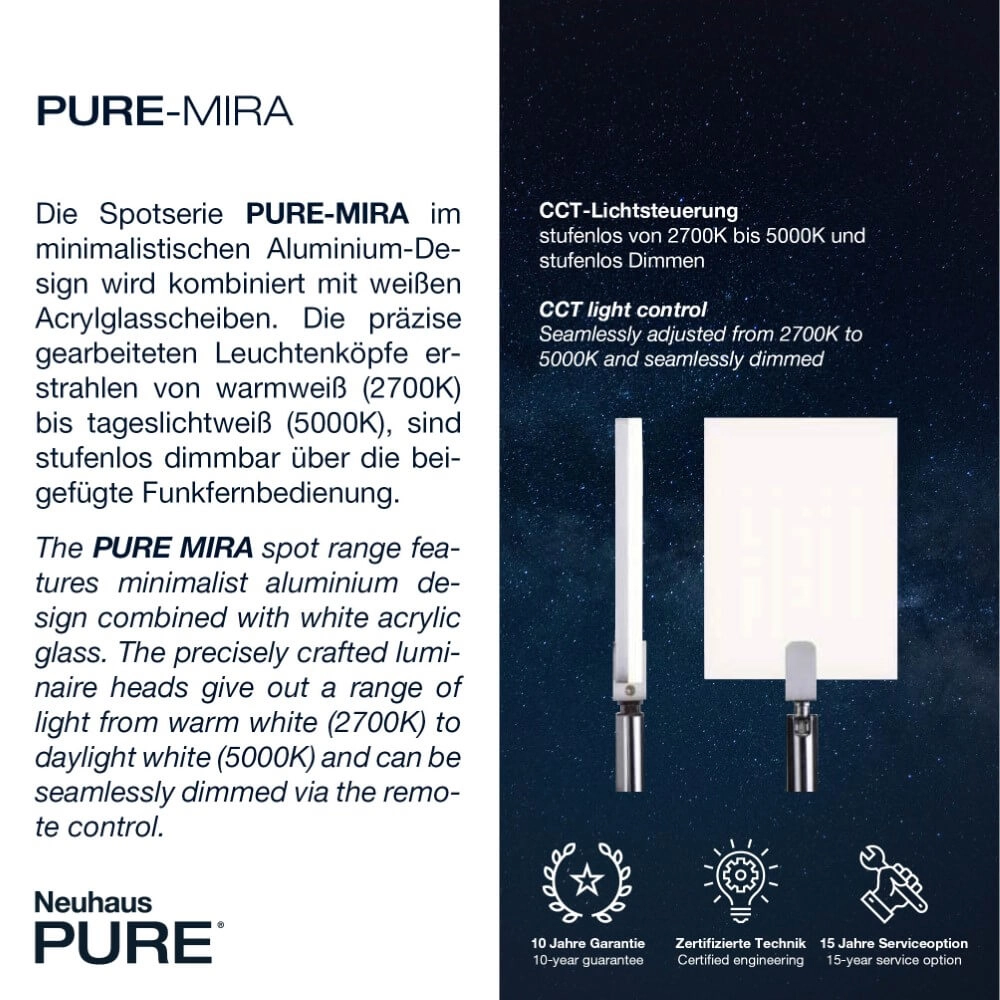 Ceiling lamp Pure Mira 2-light aluminum Paul Neuhaus 4012248358863