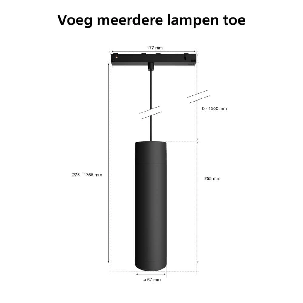 Hue Perifo - White and color extension hanging lamp black Philips 8719514407480