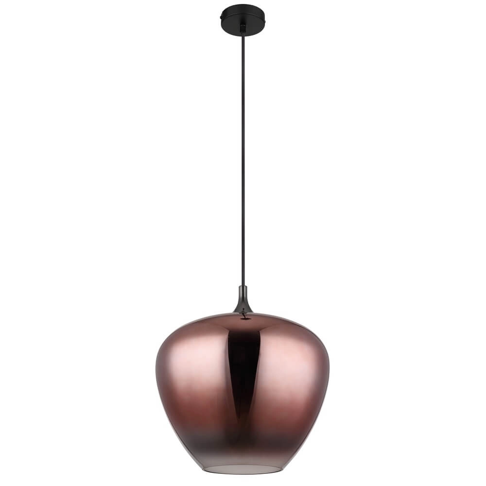 Black pendant lamp Maxy with red glass Ø 40cm Globo 9007371456970