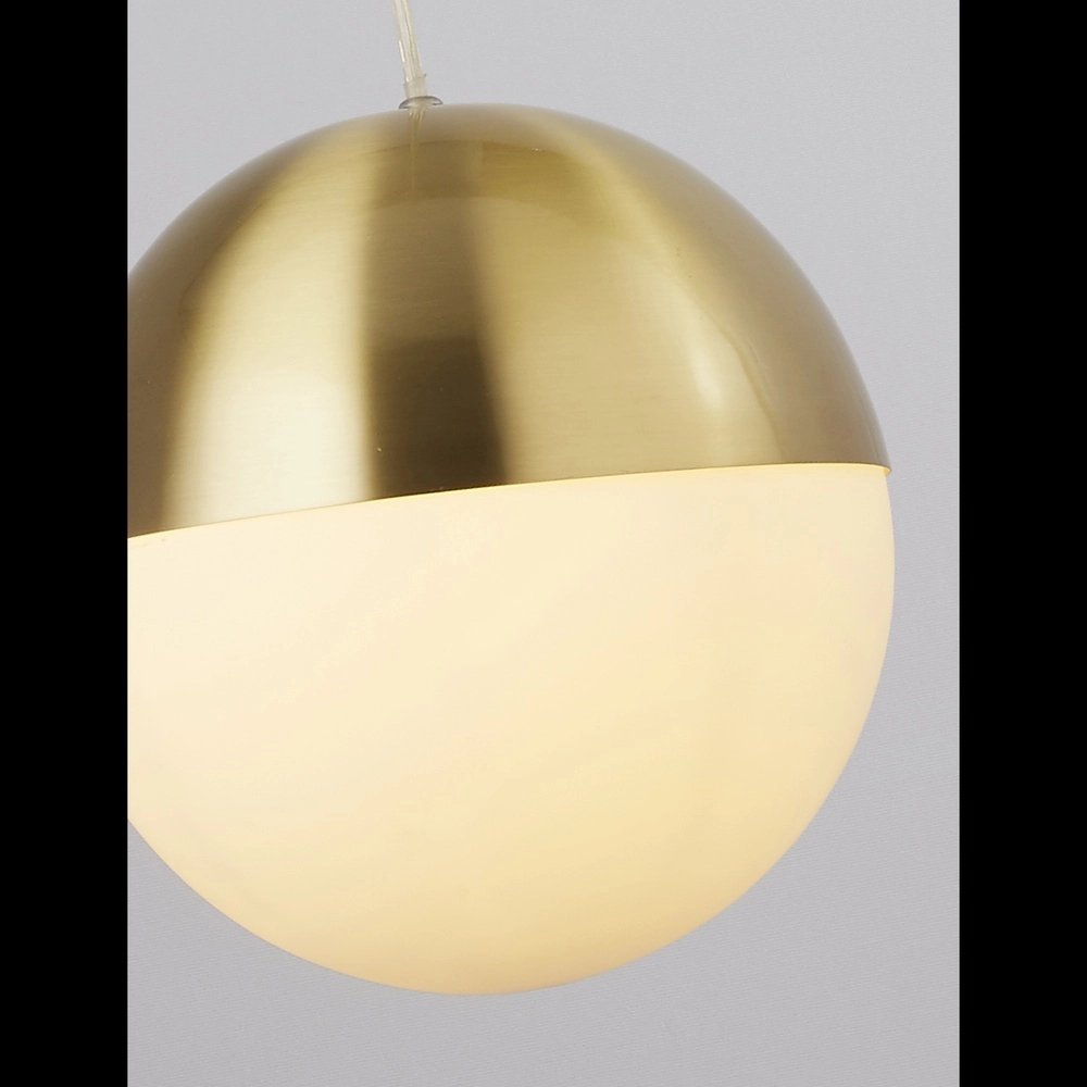 Design pendant lamp Endor Ø 20cm gold and white glass Searchlight 5053423260655