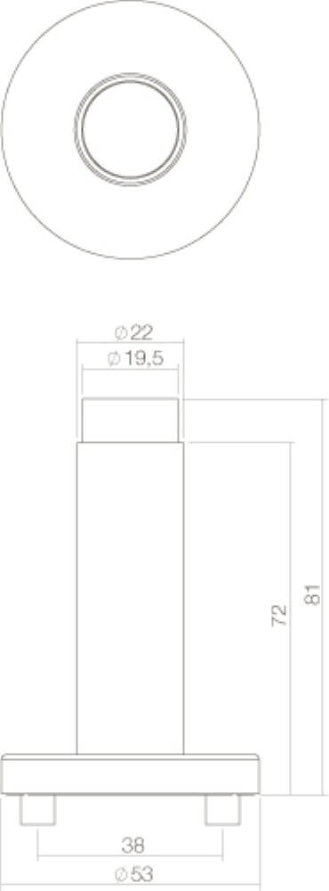 Doorstop Stelo wall with rosette stainless steel Intersteel 8714186053461