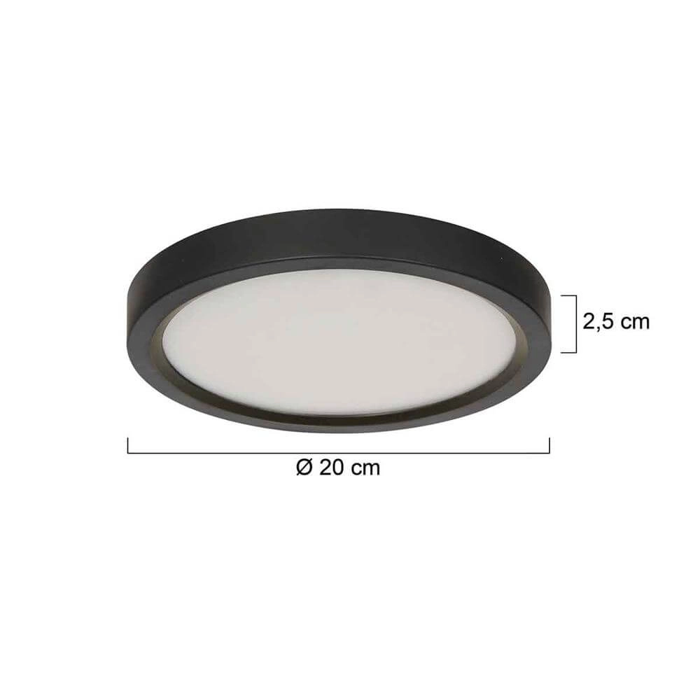 Black ceiling lamp Walcie Ø 20cm Steinhauer 8712746176575