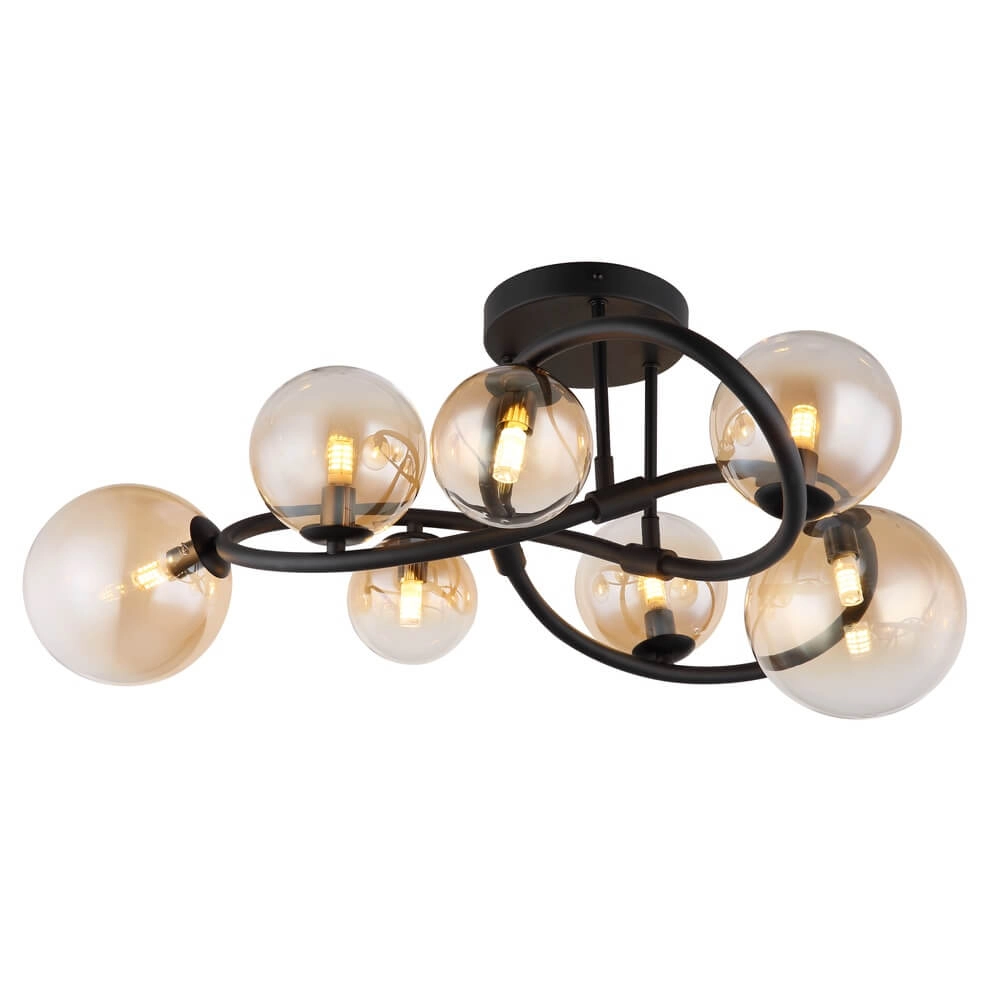 Black ceiling lamp Tuberius Design 7-light