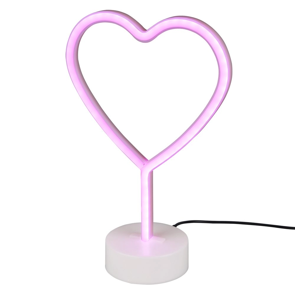 Table lamp Heart with pink light