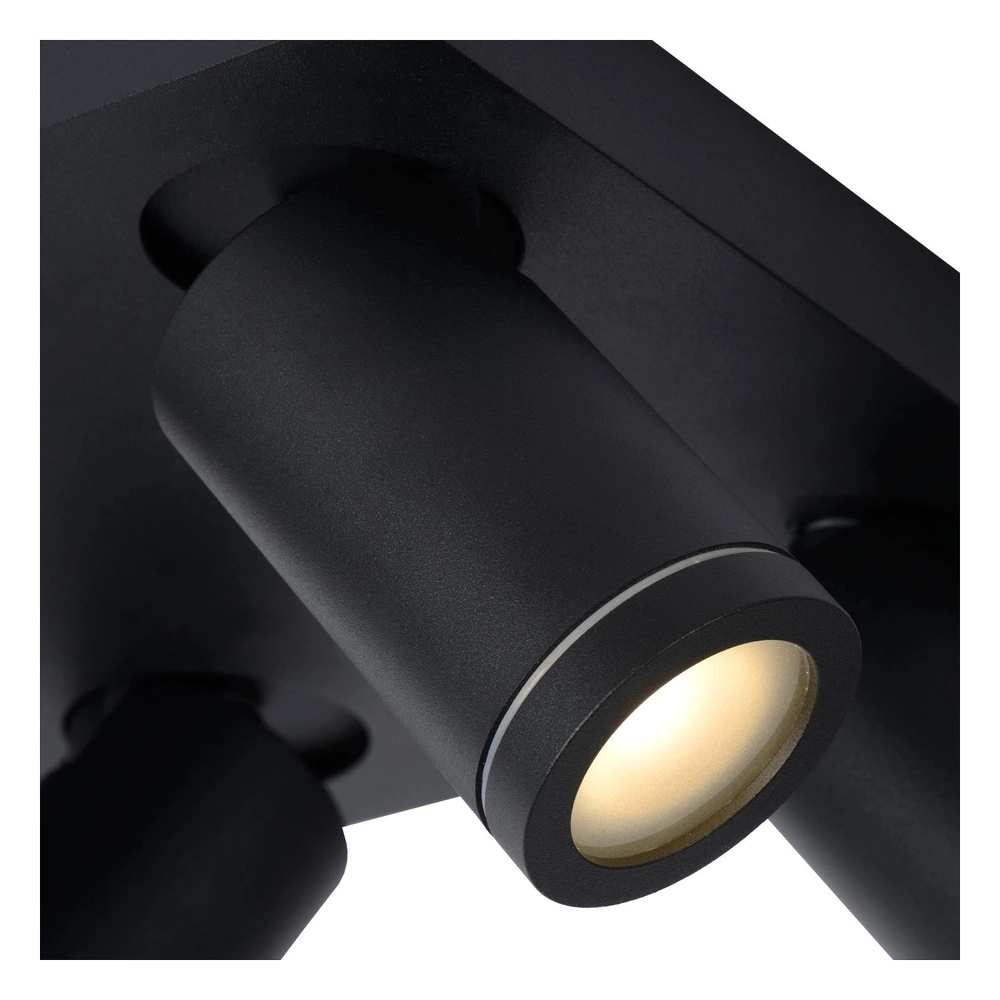 Ceiling spotlight Taylor IP44 4-light black Lucide 5411212092670