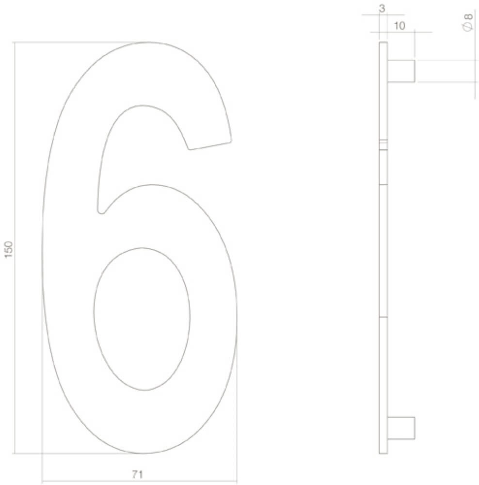 House number 6 Numbra black Intersteel 8714186400753