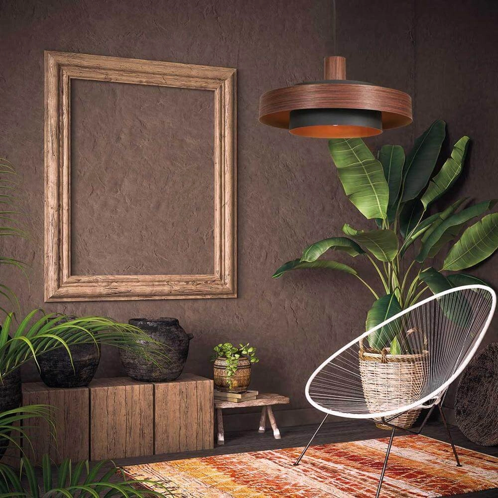 Pendant lamp Flinter Wood look Steinhauer 8712746177725