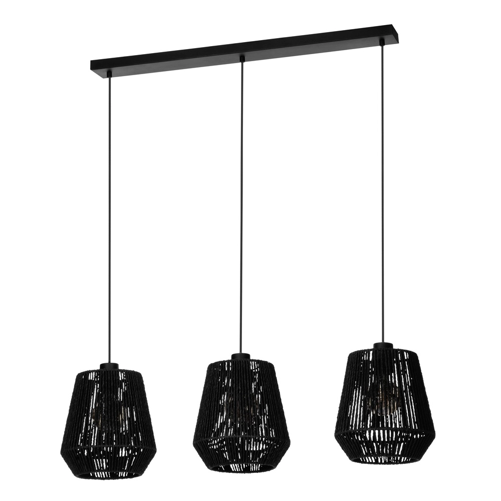 Rope Pendant Light Persley Dining room - Black