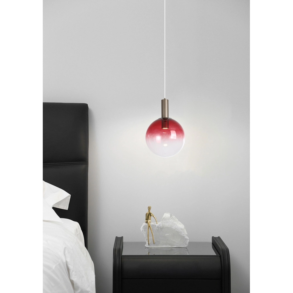 Design pendant lamp Ombre red glass Searchlight 5053423297835