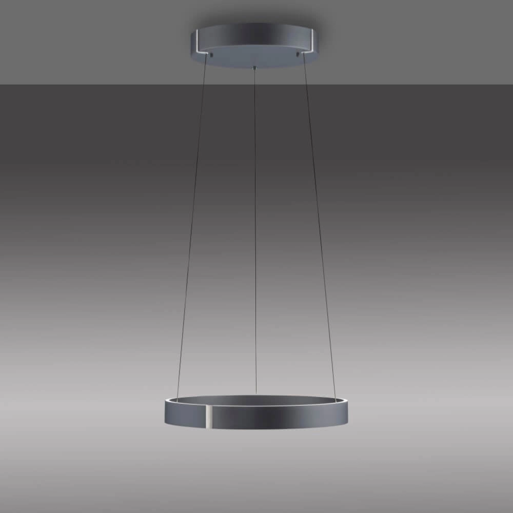 Round hanging lamp Pure E-Clipse gray Ø 50cm Paul Neuhaus 4012248372319