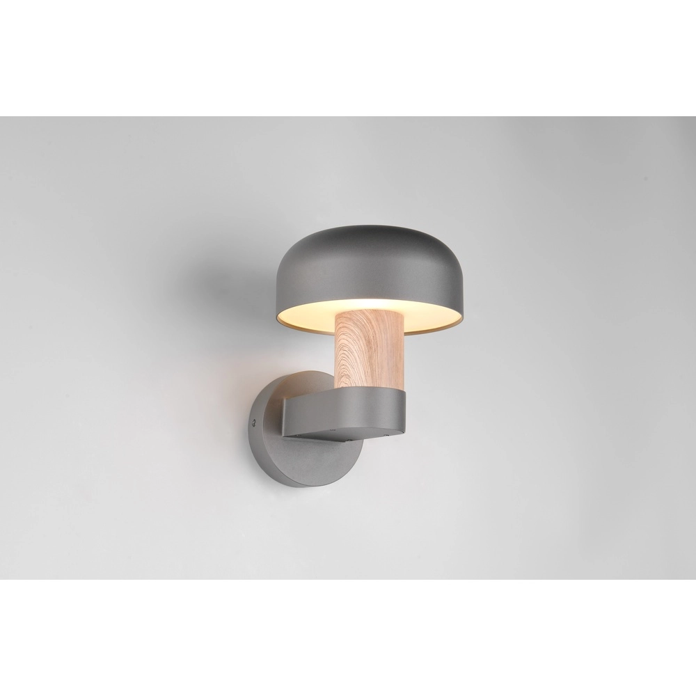 Wall lamp Fraser Grey with wood Trio 4017807648560