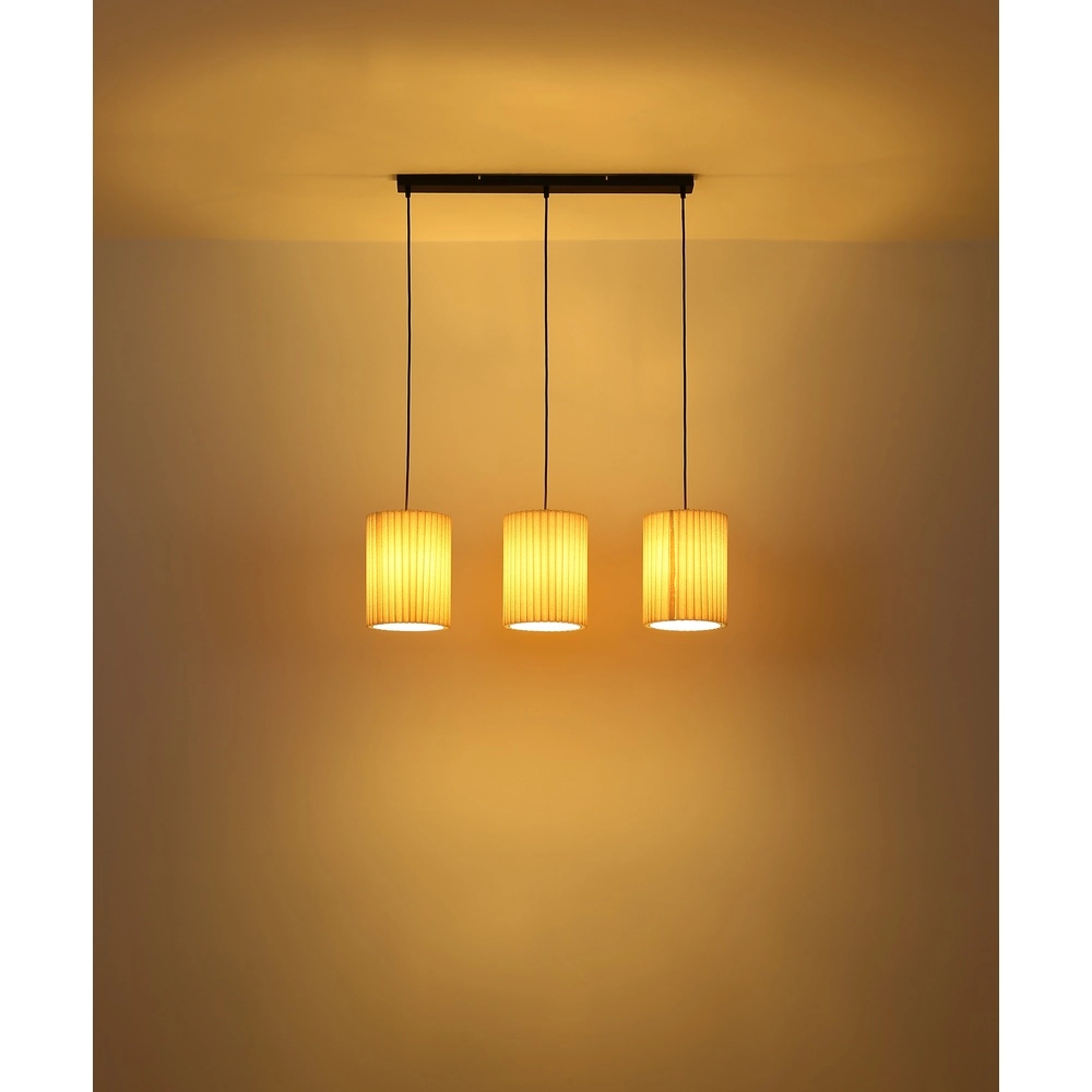 3-light pendant lamp Page black with white straight Globo 9007371522606