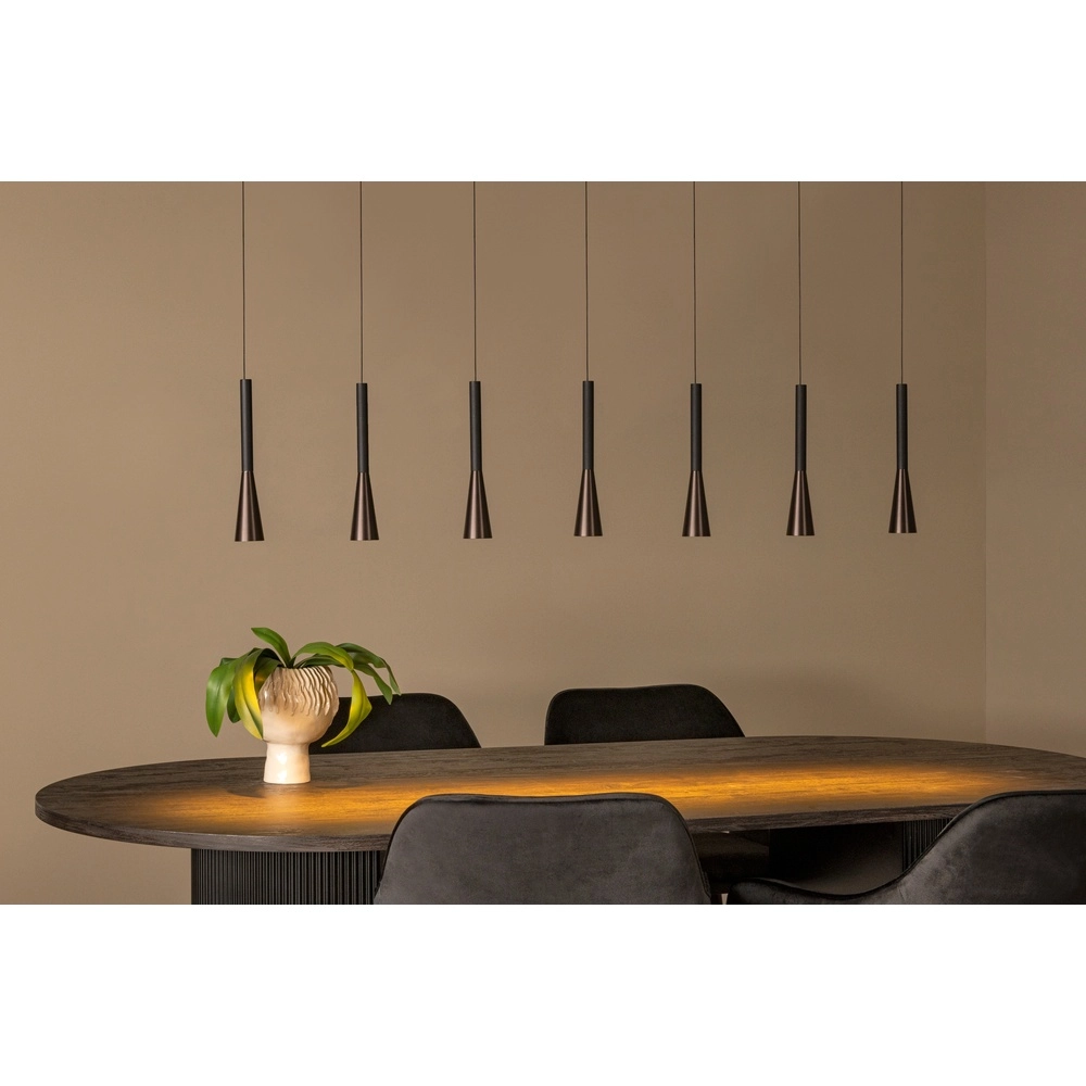 Design pendant lamp Joakim 7-light coffee brown Premium by Lucide 5411212242129