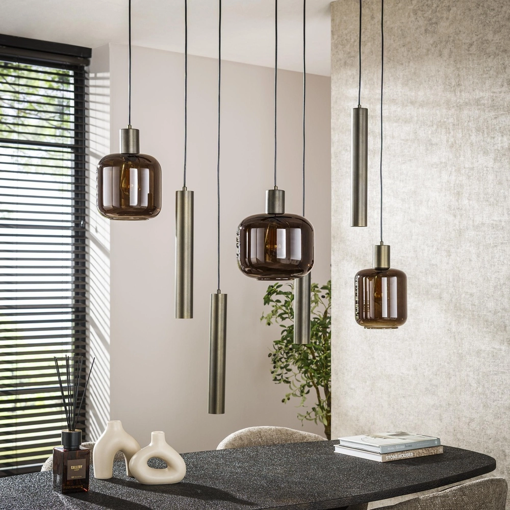 Pendant lamp Bronza Sienna brown - dark glass Lyora 8716803513433