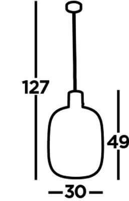 Pendant Lamp Glass Barrel black with smoke glass Searchlight 5053423190433