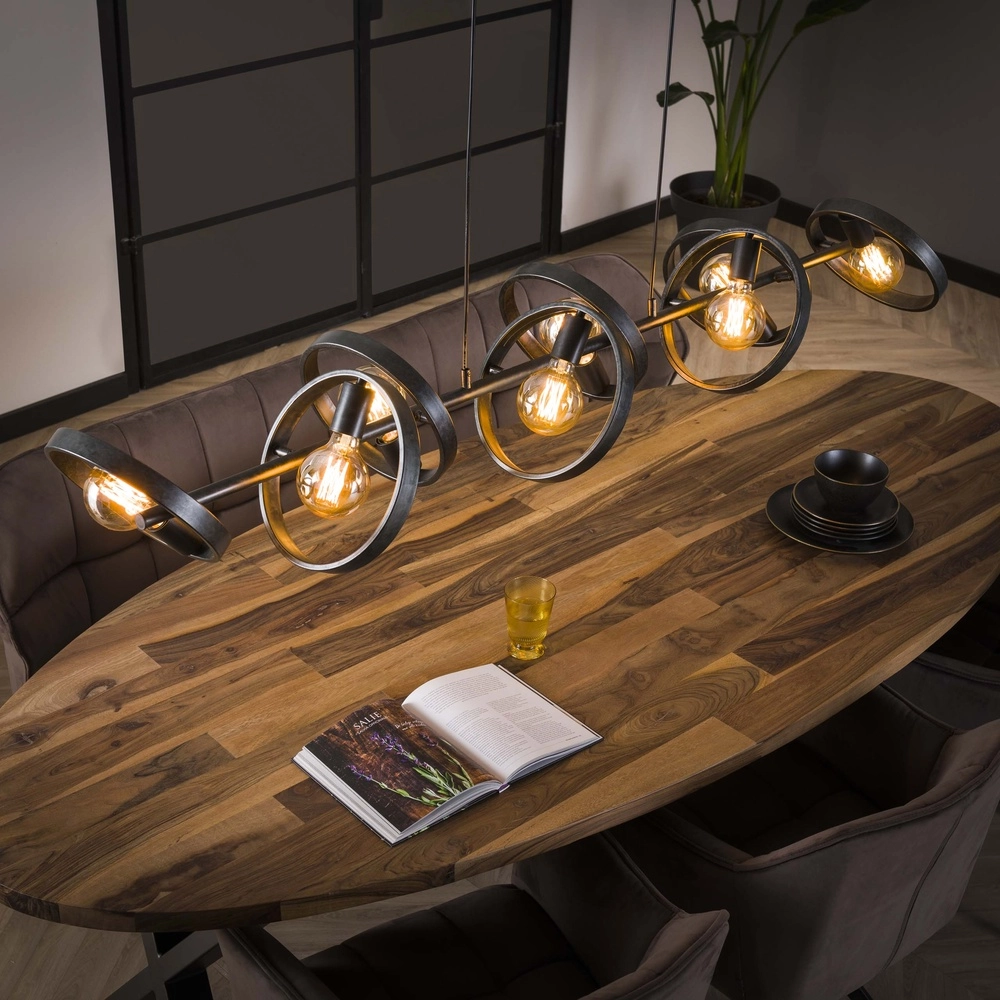 8 rings pendant light dining table Hover charcoal - Ø 26cm