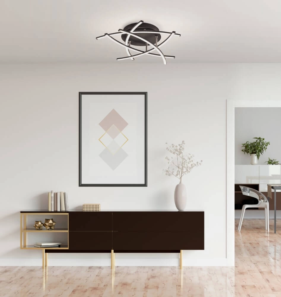 Black LED ceiling lamp Cross TW Ø 50cm Fischer & Honsel 4003694208963