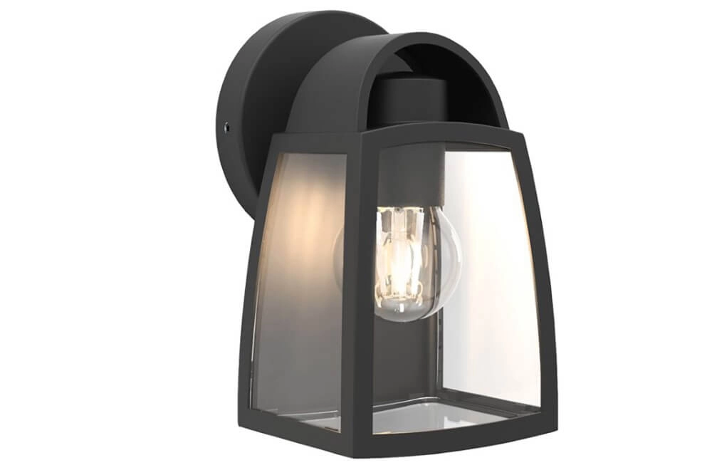 Wall lamp Kelsey Black with clear glass
