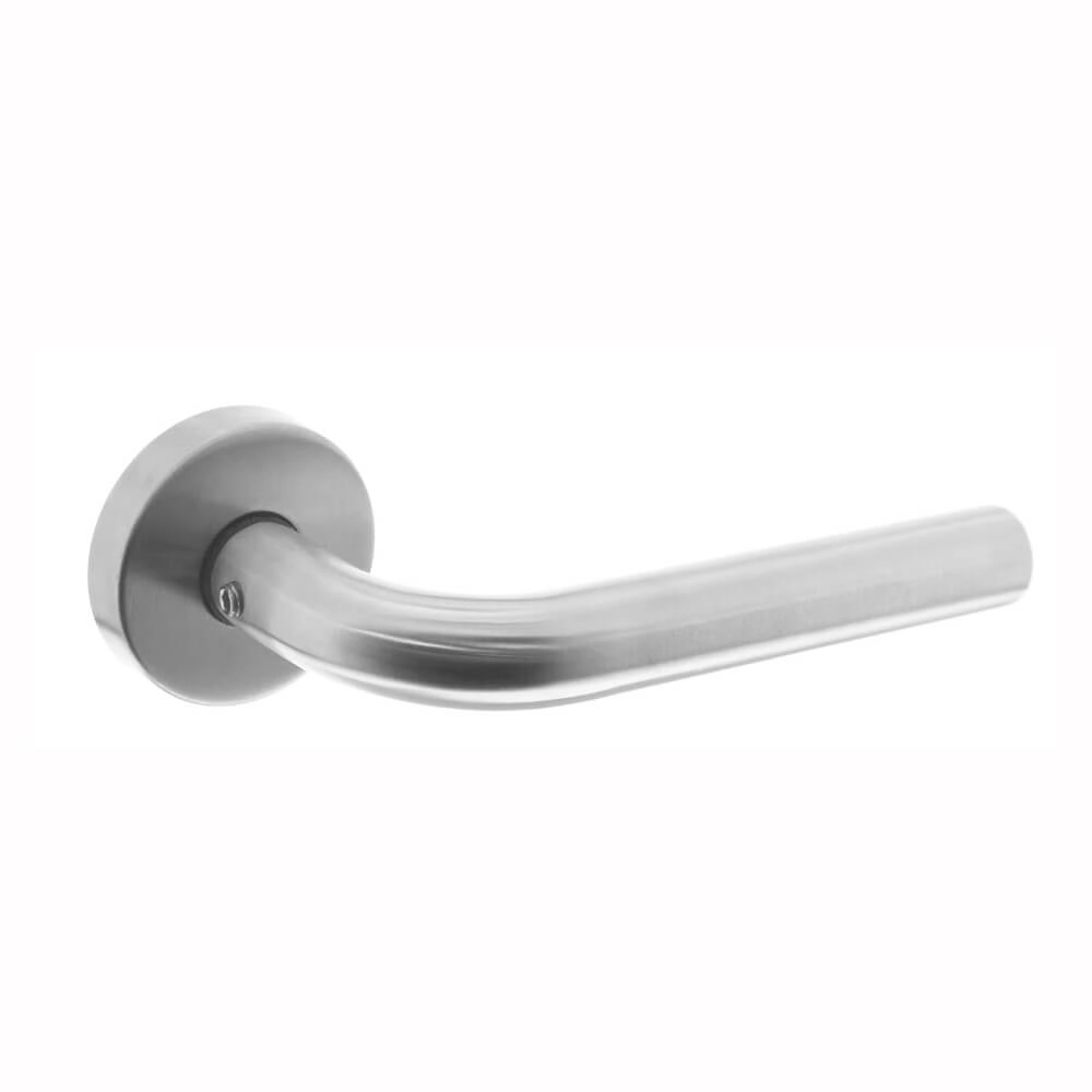 Tight door handle Recht rosette stainless steel