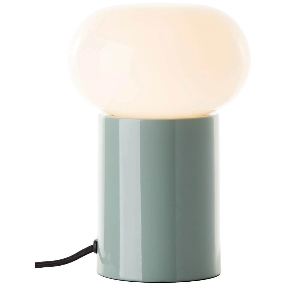 Green table lamp Knut with white glass Brilliant 4004353430176