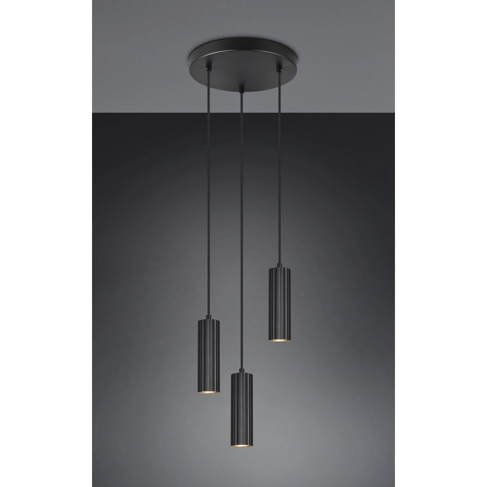 3-light pendant lamp Soka black Trio 4017807658590
