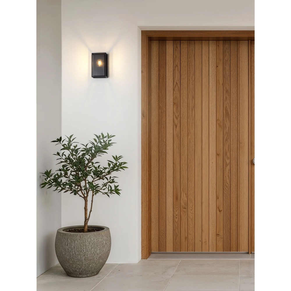 Black wall lamp Bonn for outdoors