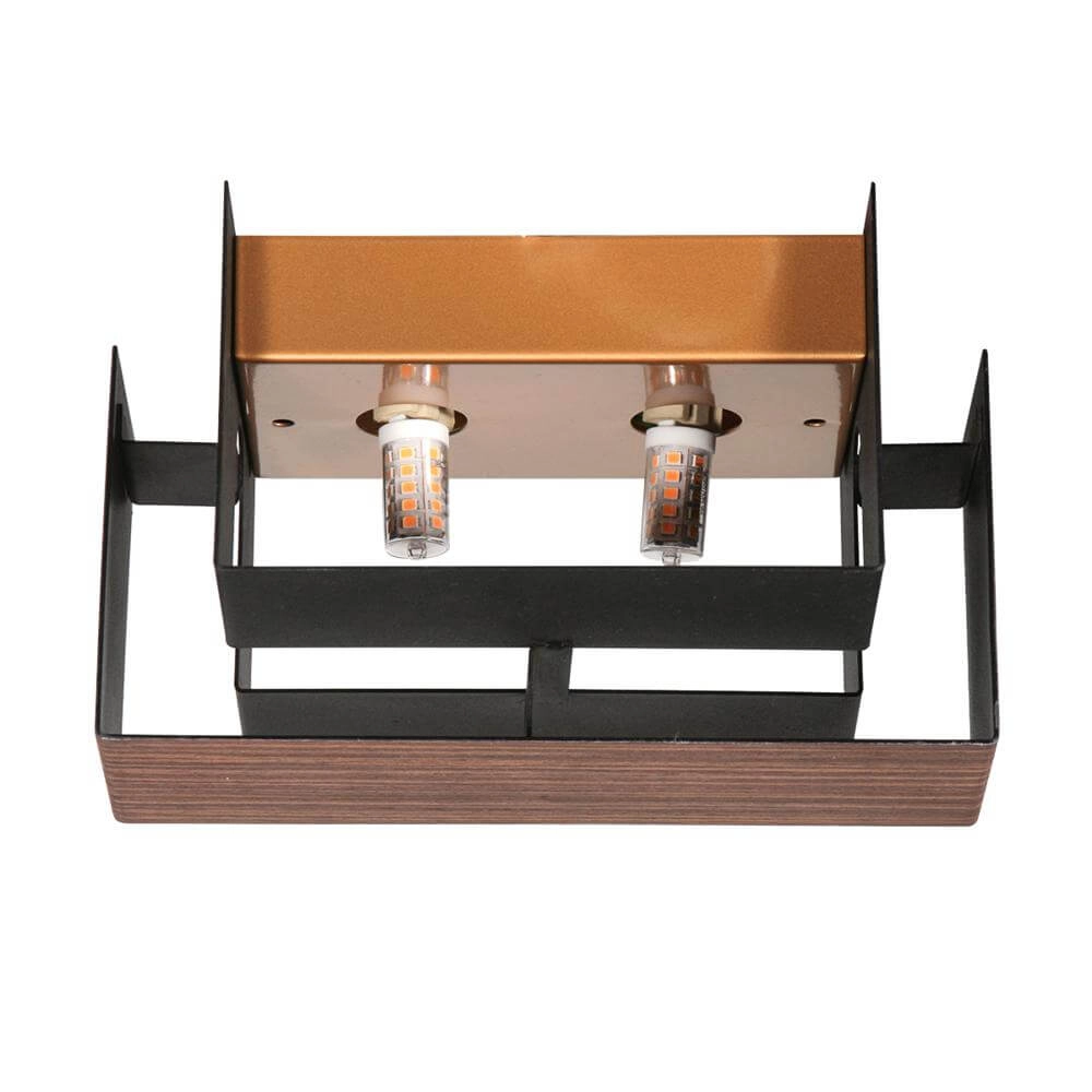 Wall lamp Muro black with wood M Steinhauer 8712746177756