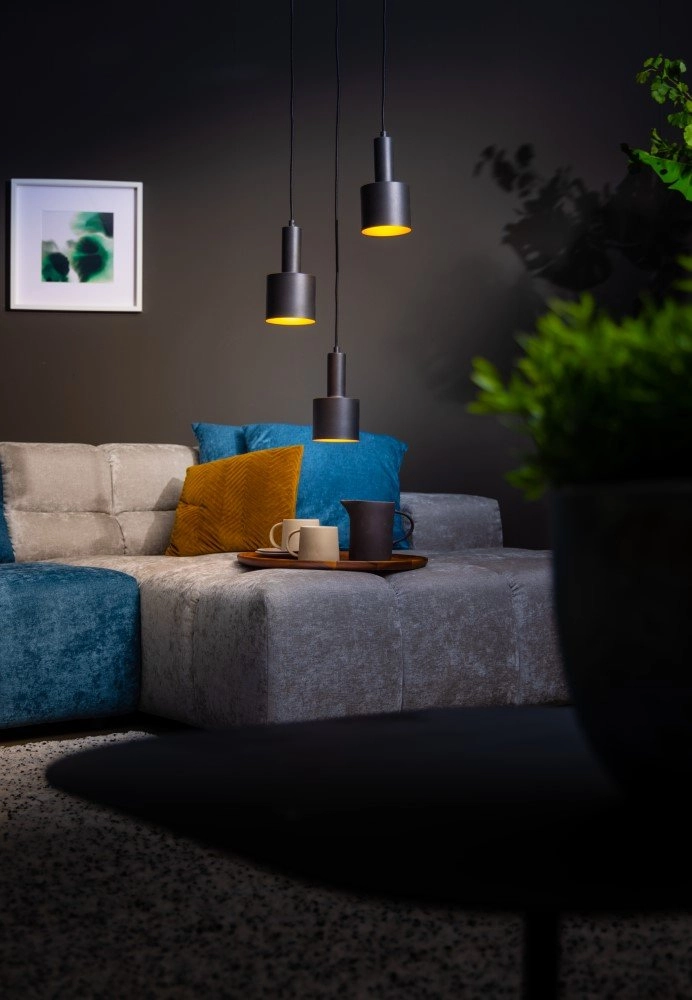 Black pendant lamp Sledge 3-light black with gold ETH 8720195300915