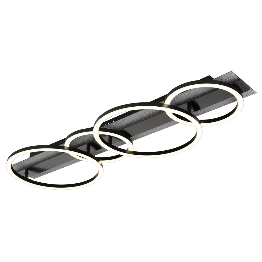 Black ceiling lamp Norberto 4 rings Globo 9007371575831